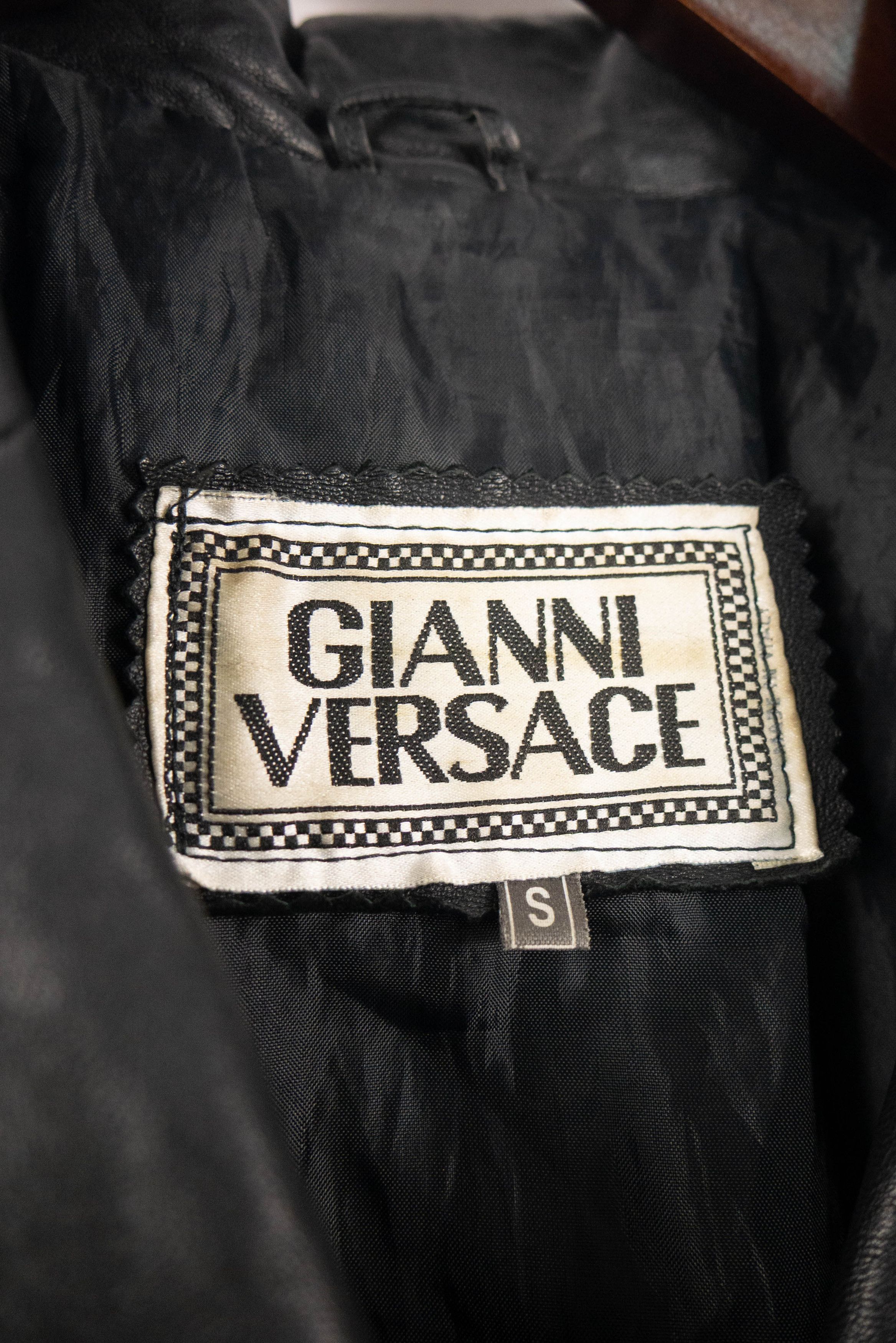 Versace Vintage Versace leather jacket coat Size S / US 4 / IT 40 - 5 Thumbnail