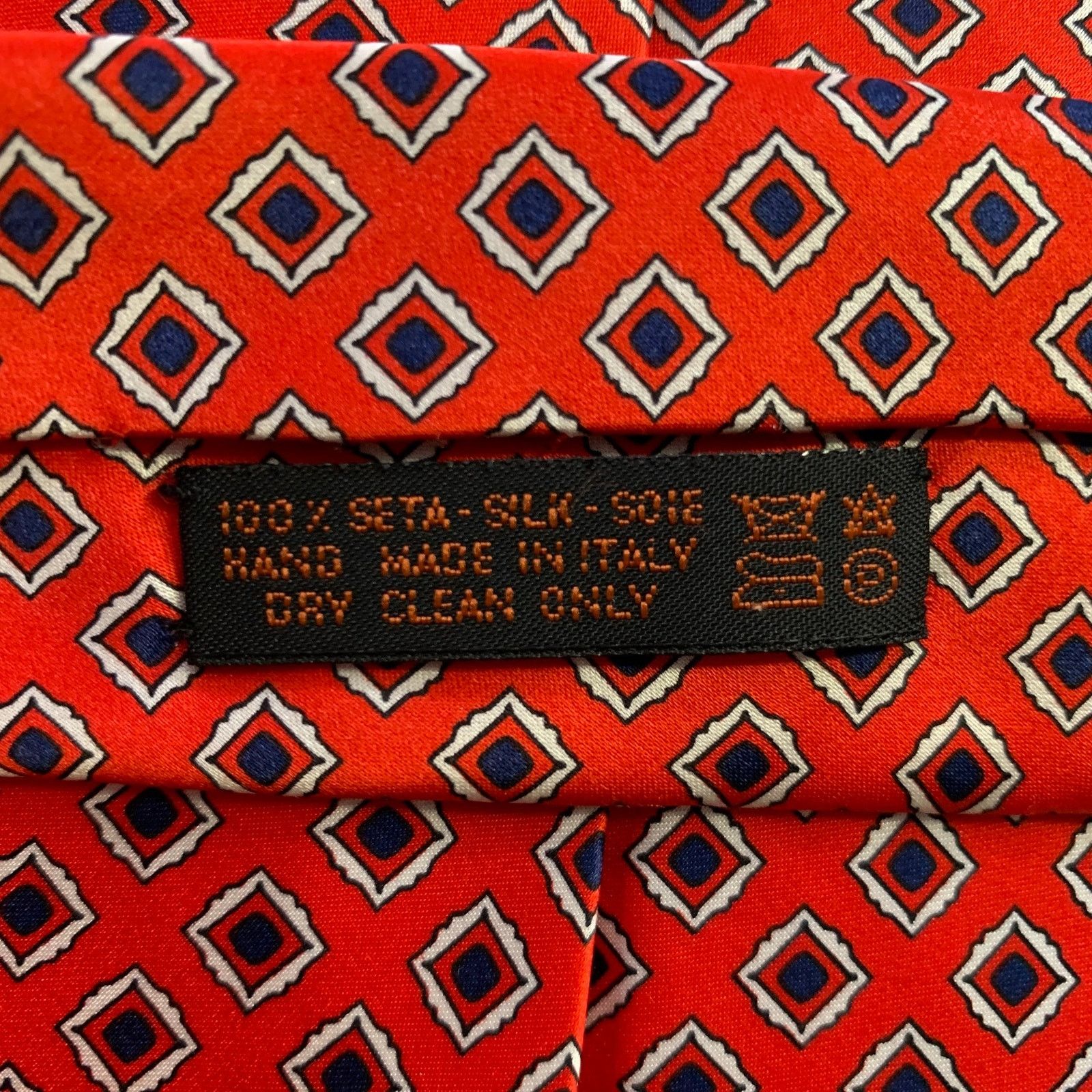Dolcepunta DOLCEPUNTA Red Navy Diamond Silk Tie Size ONE SIZE - 5 Thumbnail