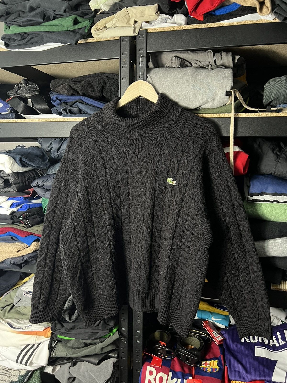 Lacoste Vintage Lacoste Cable Knit Sweater Black Size XL Wool Blend Size US XL / EU 56 / 4 - 1 Thumbnail