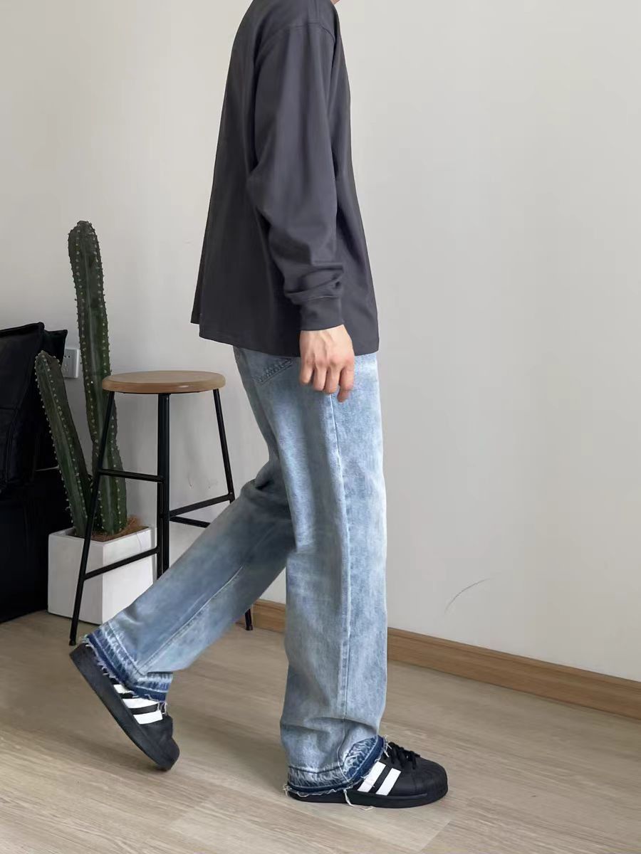 Japanese Brand × Vintage Vintage Washed and Aged Striped Blue Jeans Size US 34 / EU 50 - 3 Thumbnail