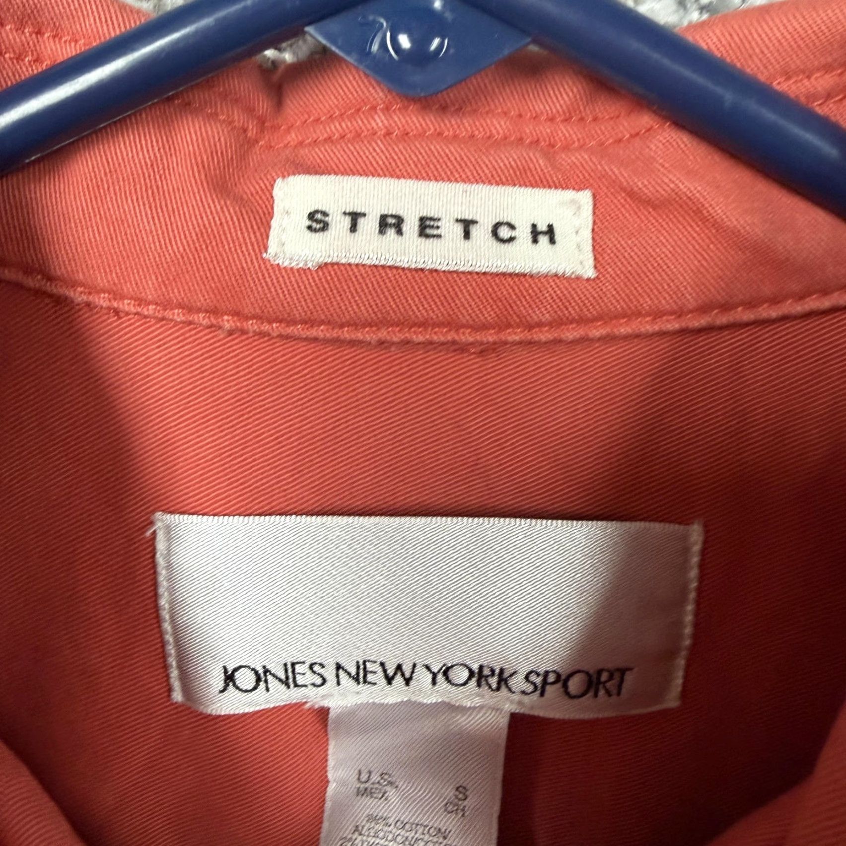 Jones New York Jones New York Sport Trucker Jacket Womens S Orange Twill Stretch Casual Daily Coat Size S / US 4 / IT 40 - 5 Thumbnail