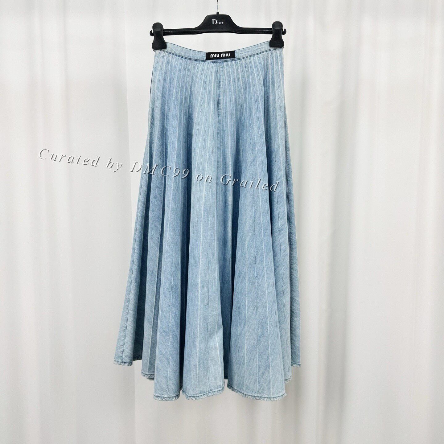 Miu Miu Miu Miu Embroidered Letter Denim Skirt Size 38" / US 16 / IT 52 - 1 Thumbnail