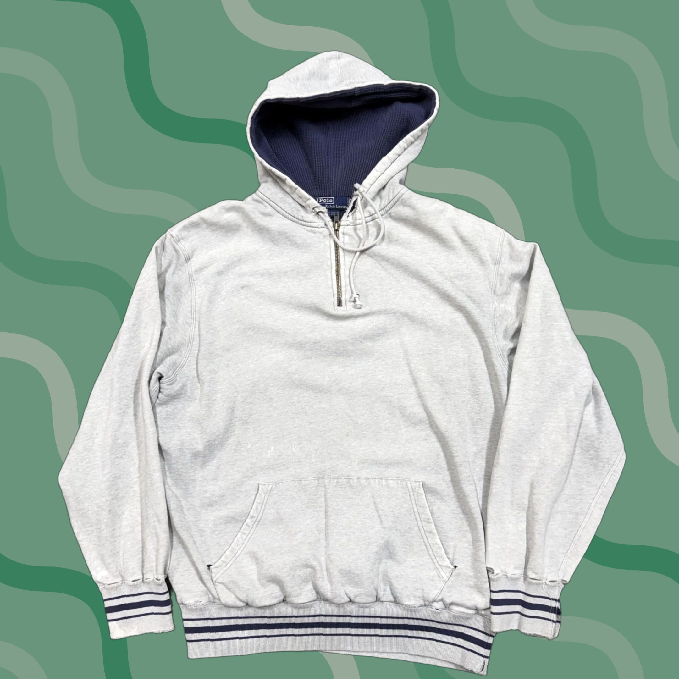Polo Ralph Lauren Vintage Polo Ralph Lauren Hoodie Sweatshirt Mens Large Gray 1/4 Zip RPL 91-L 90s Size US L / EU 52-54 / 3 - 1 Thumbnail