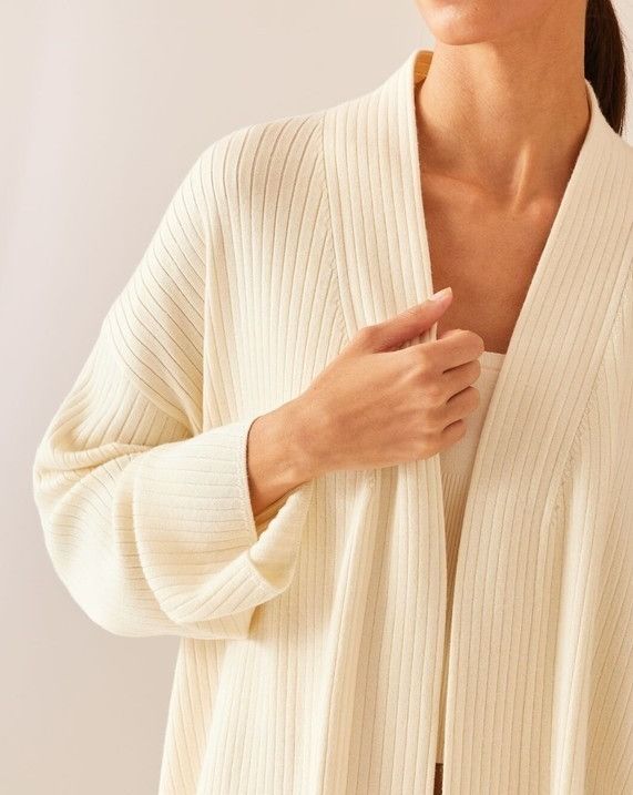 Loro Piana o1srvl11e1024 Cocooning Silk Cardigan in Ivory Size M / US 6-8 / IT 42-44 - 4 Thumbnail