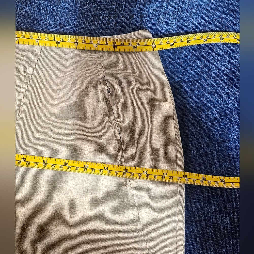 Akris Akris Punto Khaki Canvas Knee Length Pencil Skirt 6 Size 28" / US 6 / IT 42 - 4 Thumbnail