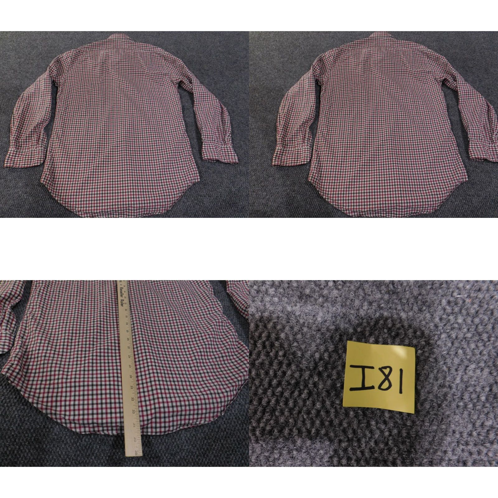 Sid Mashburn Sid Mashburn Shirt Slim Red Plaid Button-Up Long Sleeve Mens Large Casual Size US L / EU 52-54 / 3 - 8 Thumbnail