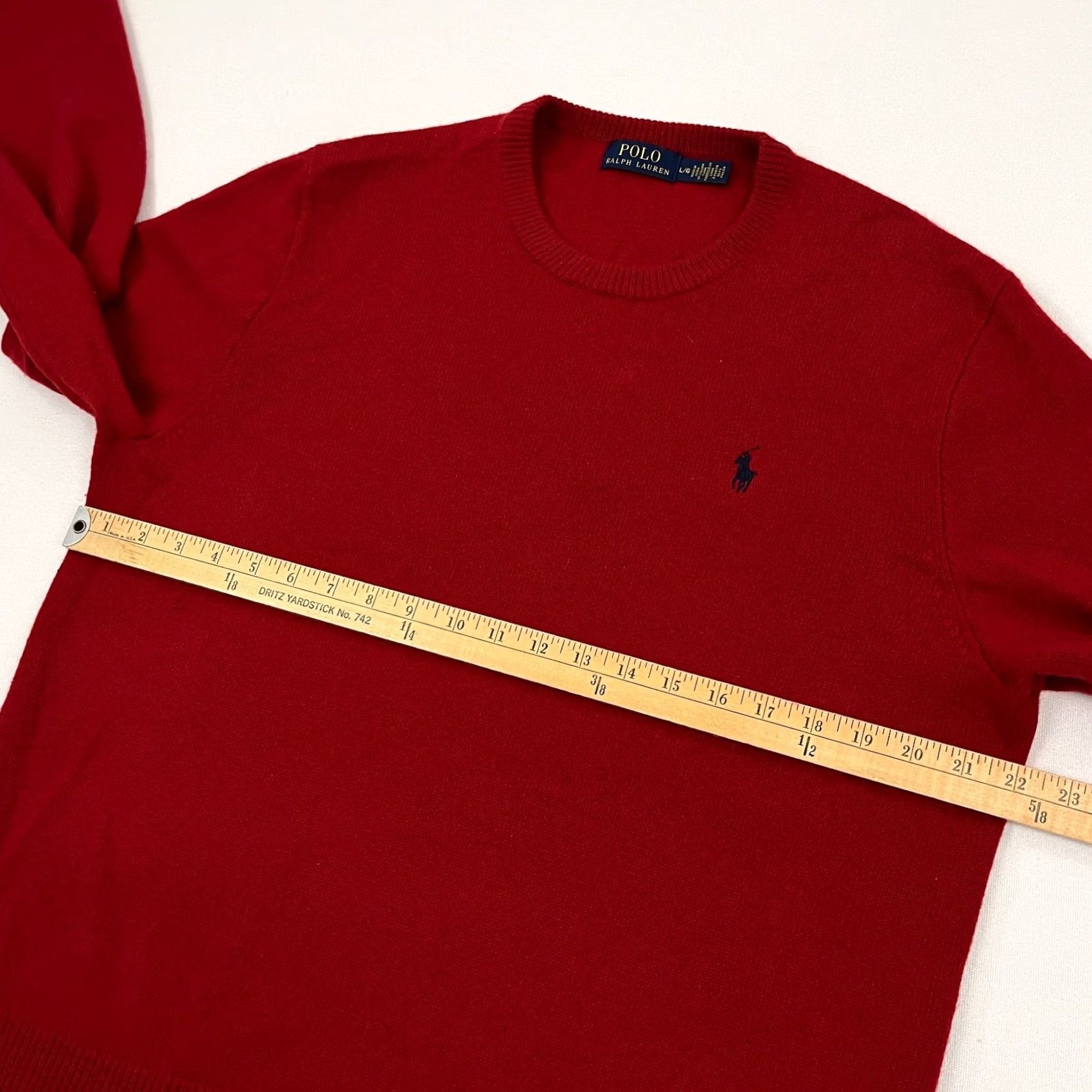 Polo Ralph Lauren Polo Ralph Lauren Sweater Mens L Red Wool Lambs Yarn Crewneck Jumper Preppy Pony Size US L / EU 52-54 / 3 - 6 Thumbnail