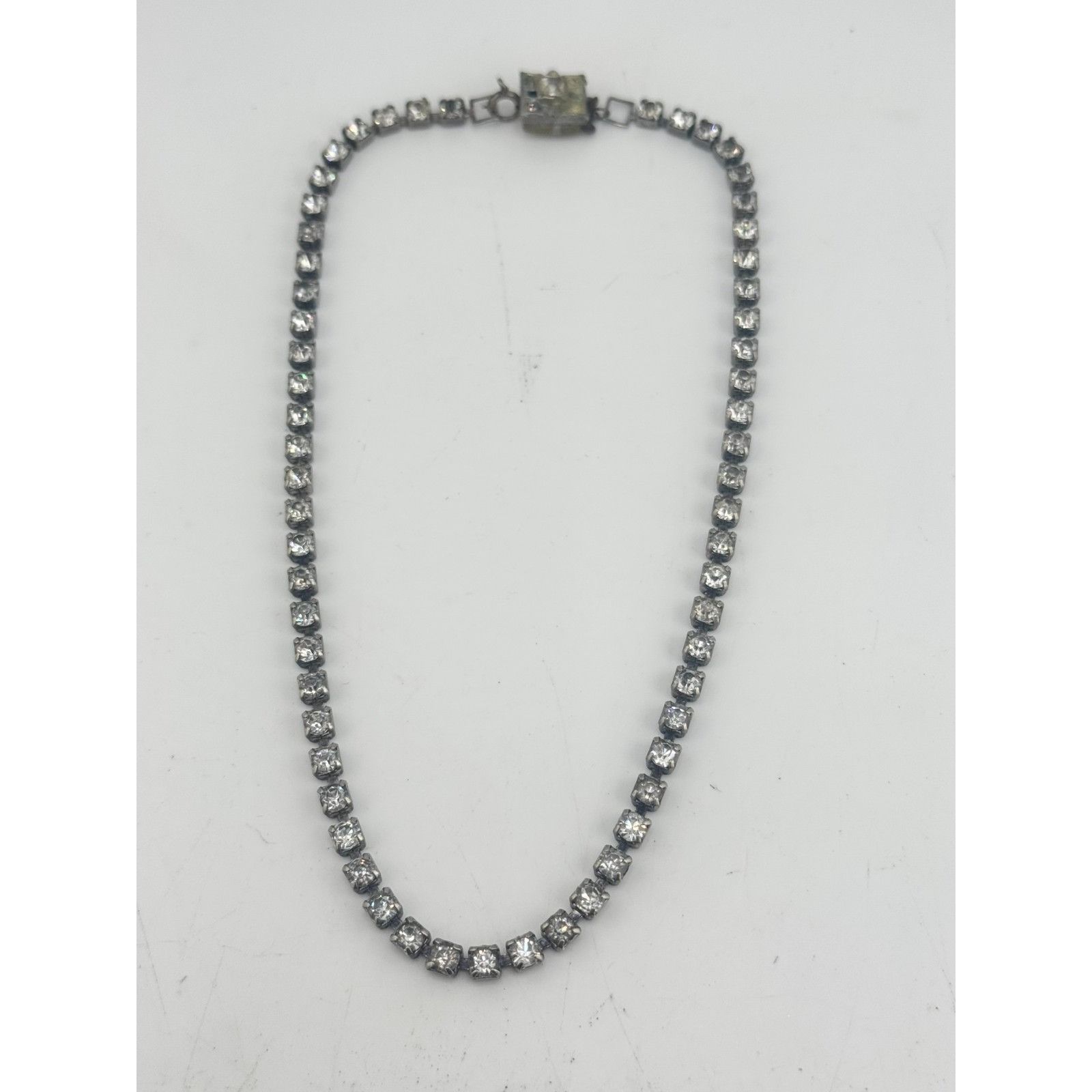 Vintage Vintage rhinestone chain choker collar necklace Size ONE SIZE - 2 Thumbnail