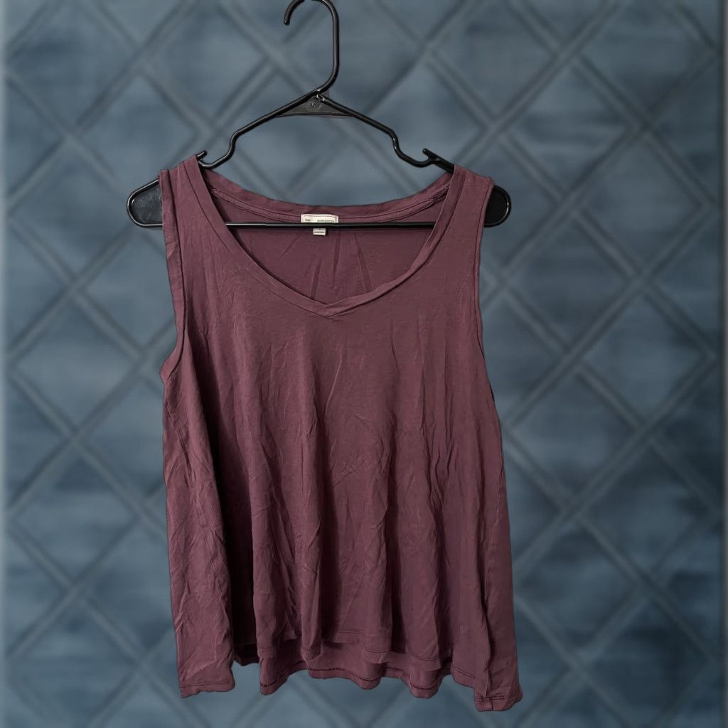 Gap GAP Womens Tank Top V-Neck Solid Maroon Size S Small Modern Shirt - Womens Size S / US 4 / IT 40 - 1 Thumbnail