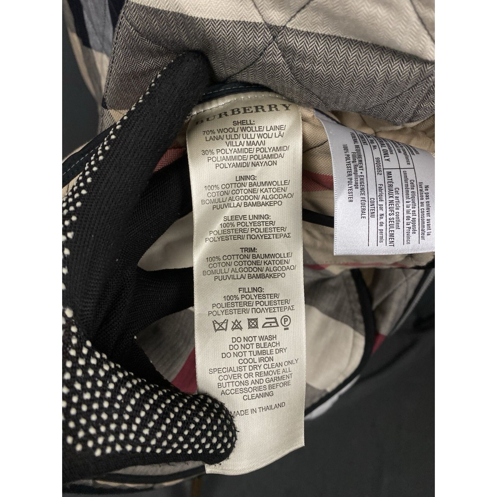 Burberry Burberry Nova Check Lining Men's Gray Quilted Jacket Size L Size US L / EU 52-54 / 3 - 12 Thumbnail