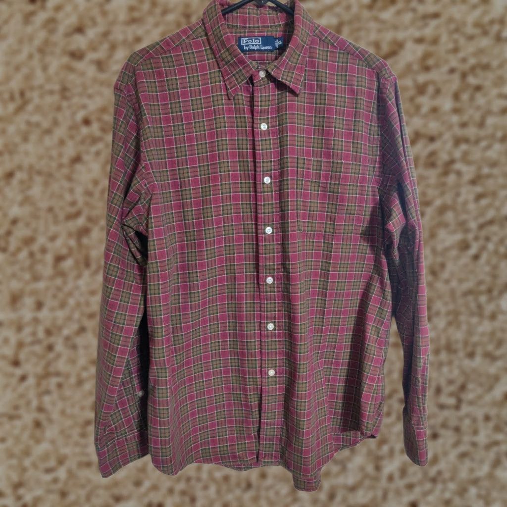 Polo Ralph Lauren Polo Ralph Lauren Flannel Shirt Men's XL Red/Green Plaid L/S Button Up Light Size US XL / EU 56 / 4 - 1 Thumbnail