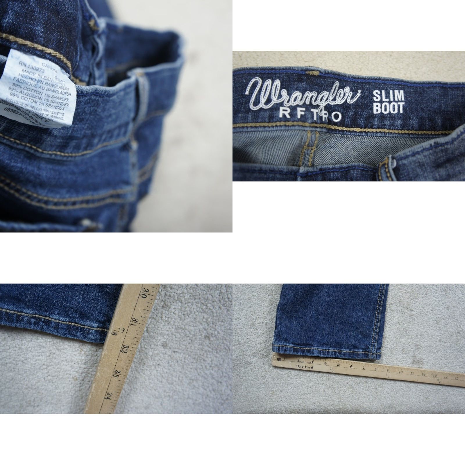 Wrangler Wrangler Jeans Slim Boot Cut Blue Denim 29x32 1947 Collection Mens Jeans Slim Fit Long Sleeve? Size US 29 - 8 Thumbnail