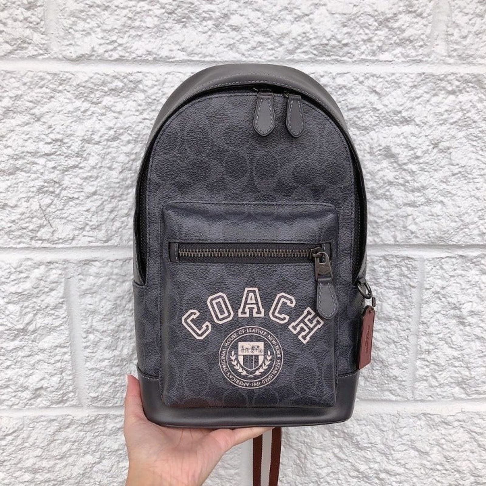 image of Coach Cb913 West Pack In Signature Canvas In Qb/denim/chalk in Black, Men's