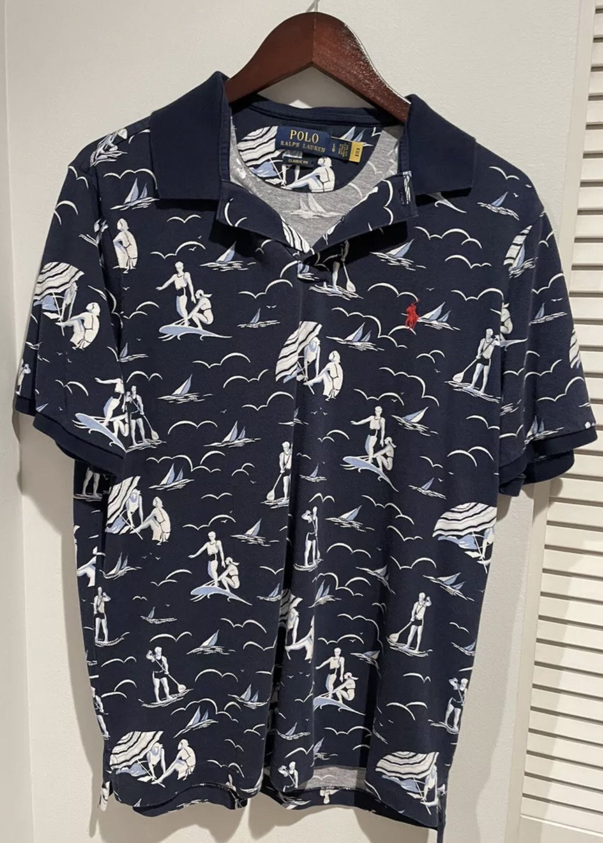 Polo Ralph Lauren Polo Ralph Lauren Men’s Large Classic Fit Swimmer Print Navy Size US L / EU 52-54 / 3 - 1 Thumbnail