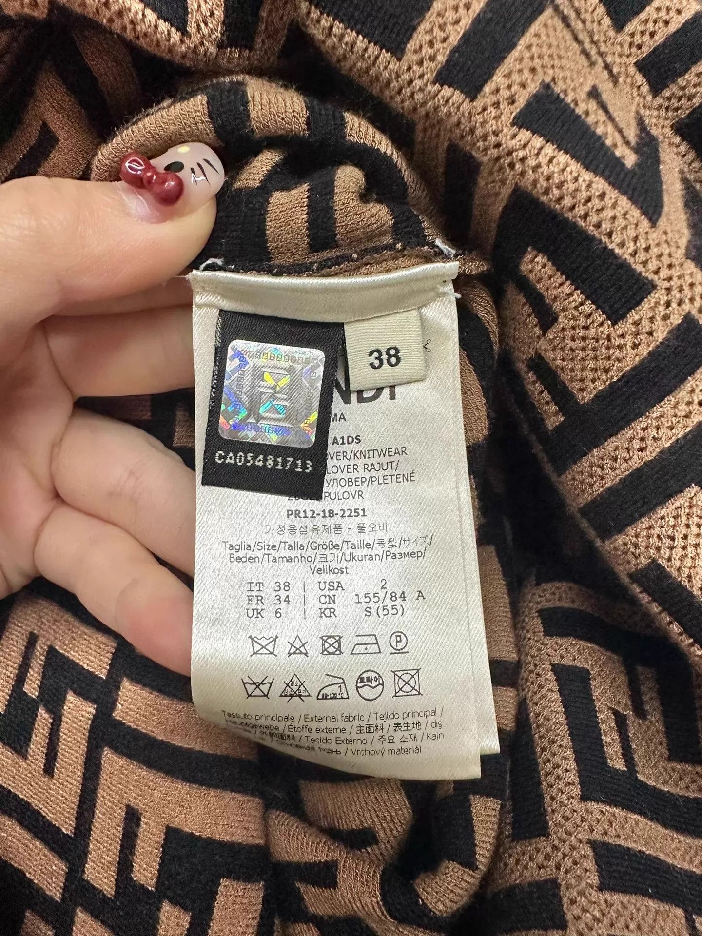 Fendi Fendi FF All Over Print Women's Dress Size 38 Size XS / US 0-2 / IT 36-38 - 8 Thumbnail
