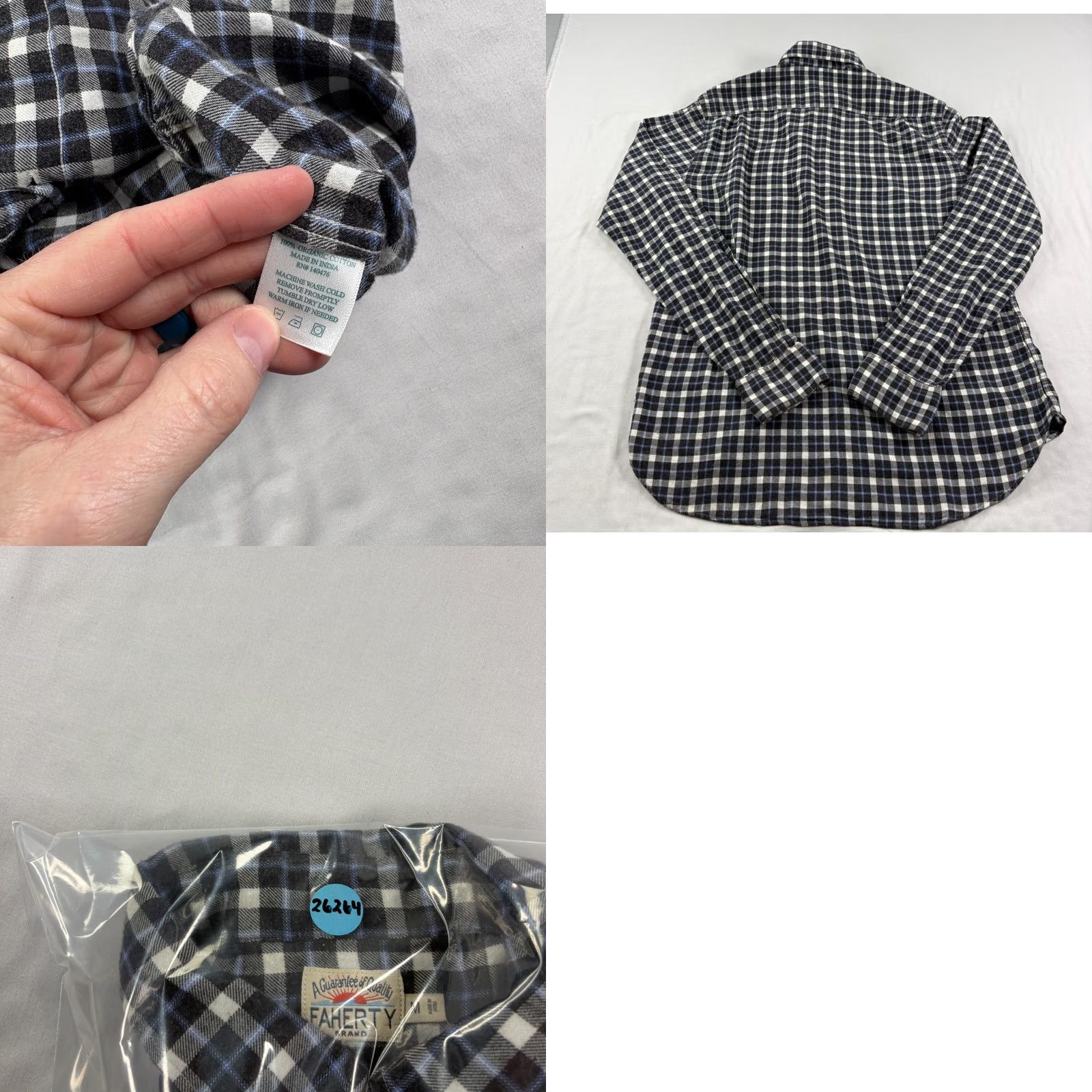 Faherty Faherty Shirt Mens M Black Plaid Flannel Button-Up Casual Pocketed Striped? (Note: Do not include new words) Size US M / EU 48-50 / 2 - 8 Thumbnail