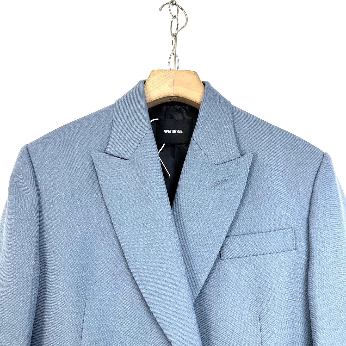 WE11DONE We11done Blue Back Embossed Logo Lapel Blazer K12 Size US XS / EU 42 / 0 - 3 Thumbnail