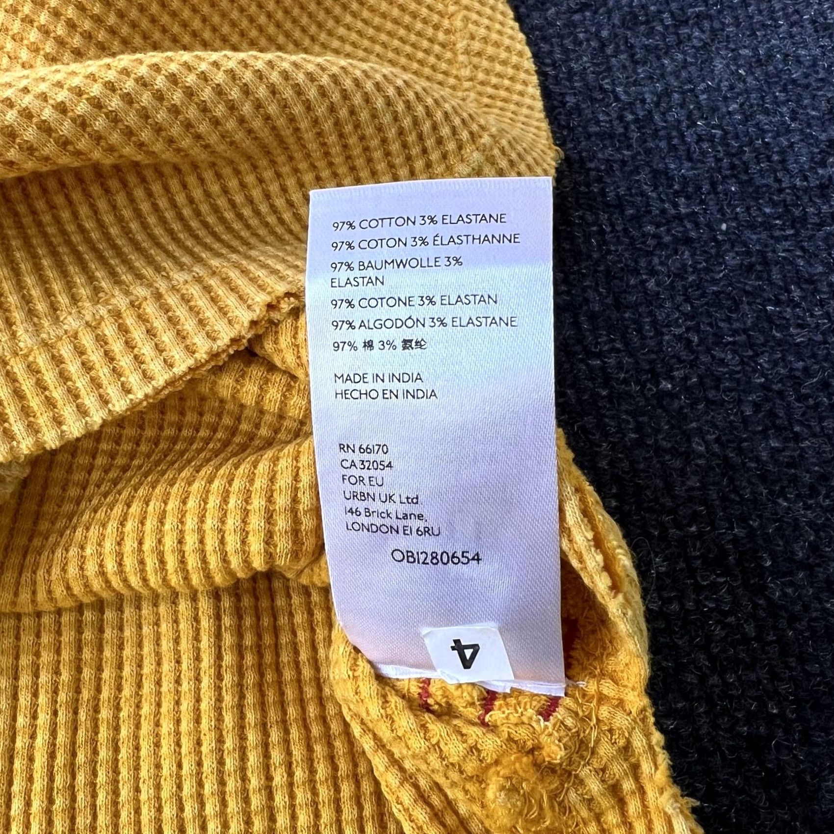 Bdg BDG Urban Outfitters Tank Top Womens S Yellow Waffle Ribbed Crew Neck Sleeveless Cotton Spandex Size S / US 4 / IT 40 - 6 Thumbnail