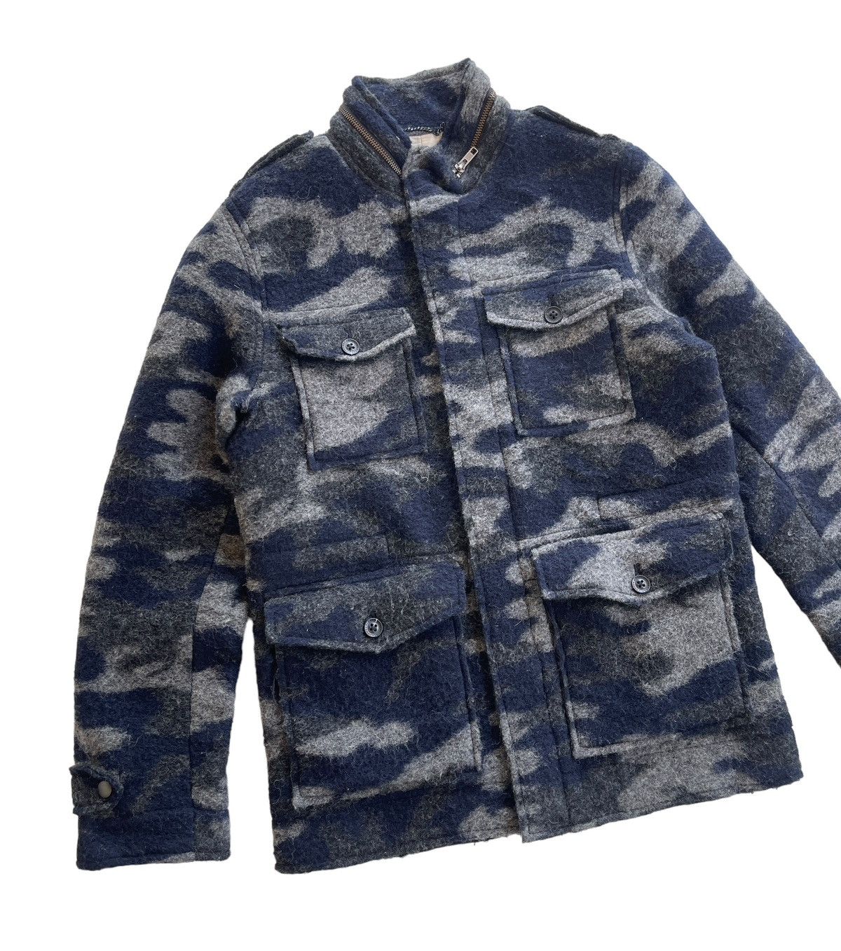 291295=Homme 291295 Homme Wool Camouflage Jacket Size US M / EU 48-50 / 2 - 3 Thumbnail