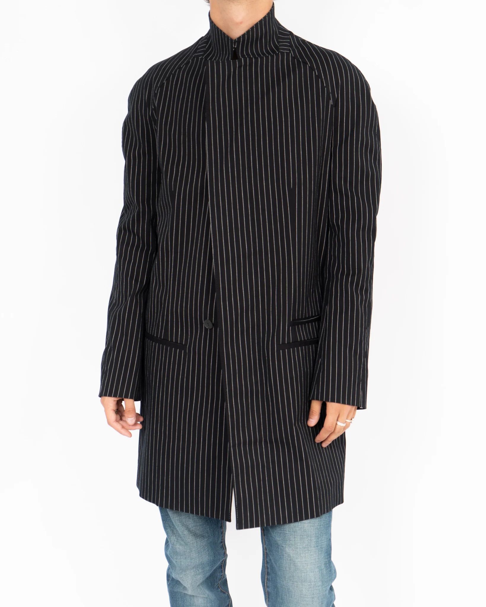 Haider Ackermann SS18 Black & White Striped Cotton Coat Size US M / EU 48-50 / 2 - 6 Thumbnail