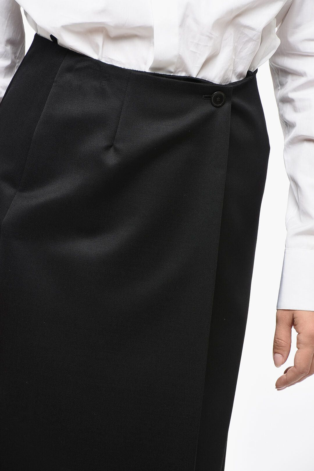 Givenchy og1mm0326 Wool-Blend Maxi Skirt in Black Size 28" / US 6 / IT 42 - 3 Thumbnail