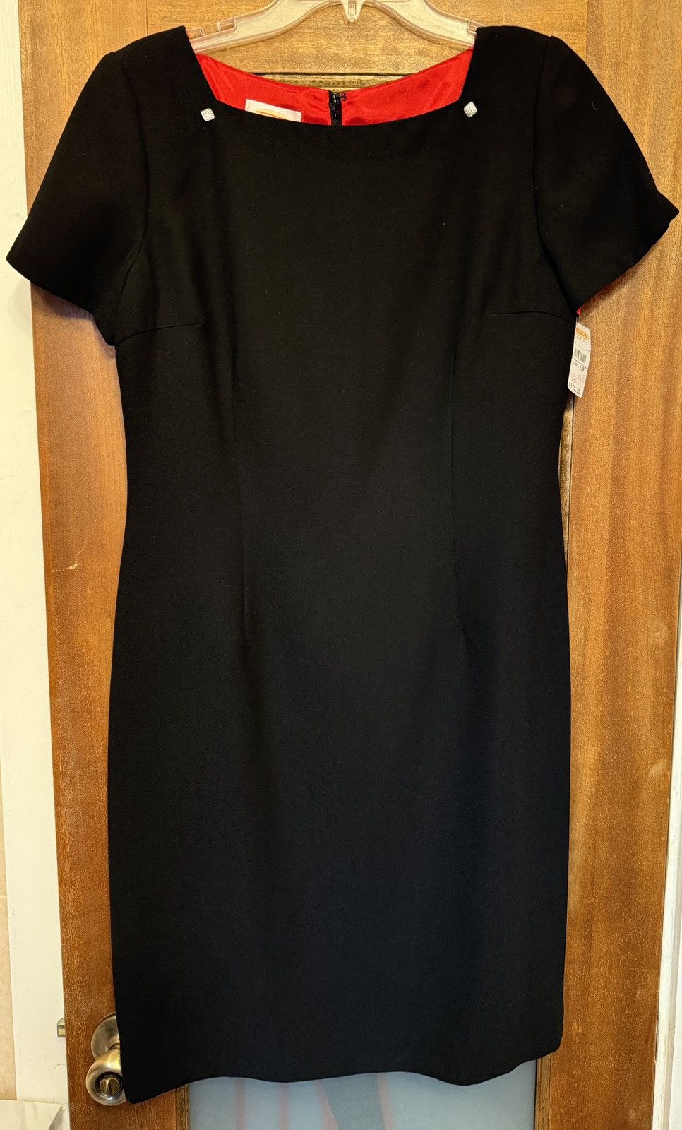 Talbots Talbots Women Petite Vtg Lined Black Dress Rhinestone Button Size L / US 10 / IT 46 - 1 Thumbnail