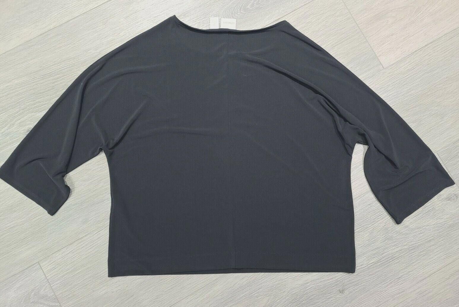 Chicos Chicos Top Size 2 Black 3/4 Sleeve Casual stretch Large 12 Size XS / US 0-2 / IT 36-38 - 2 Thumbnail