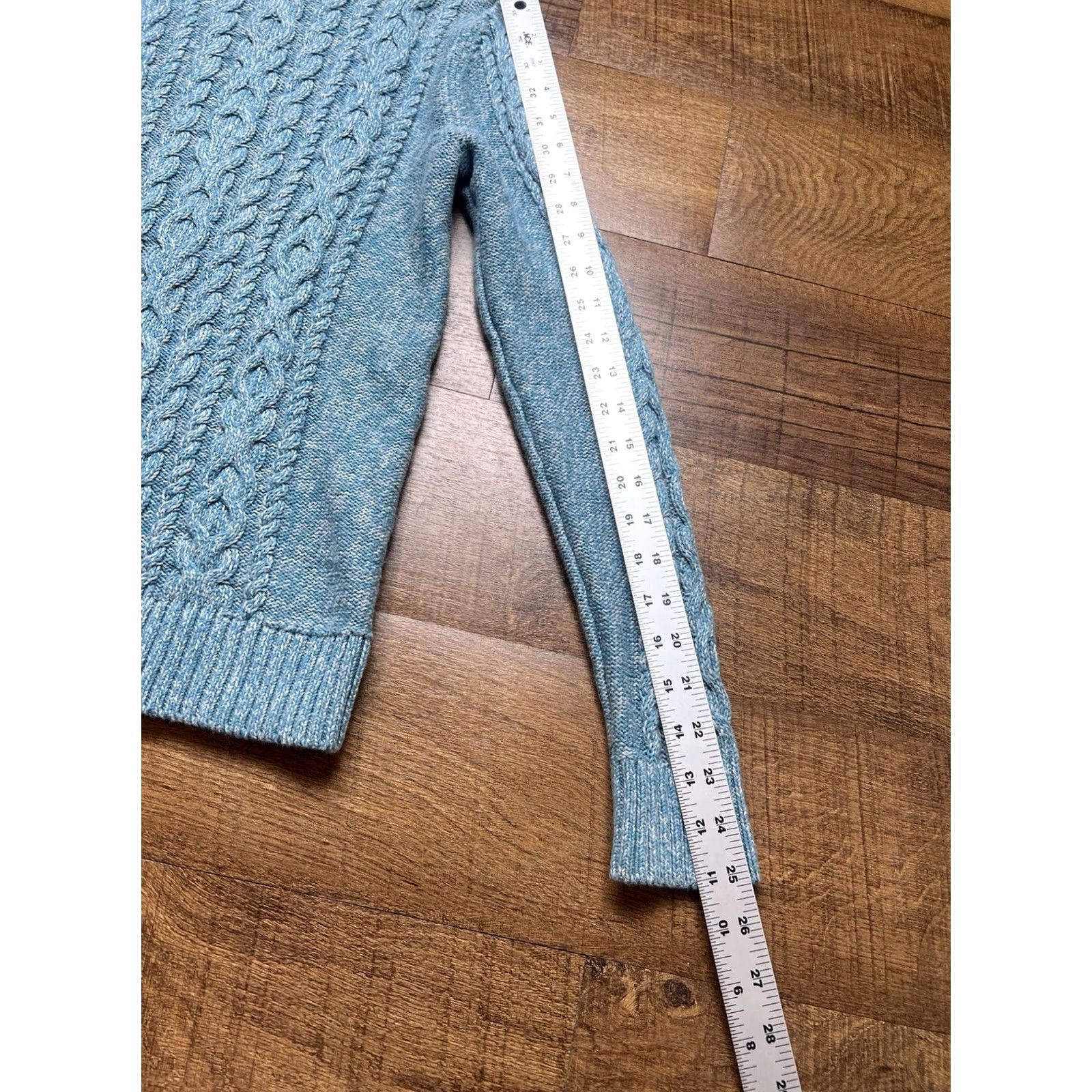 Vintage VINTAGE LL Bean Cable Knit Fisherman Sweater Womens XS Crewneck Teal Gray Cotton Size XS / US 0-2 / IT 36-38 - 6 Thumbnail