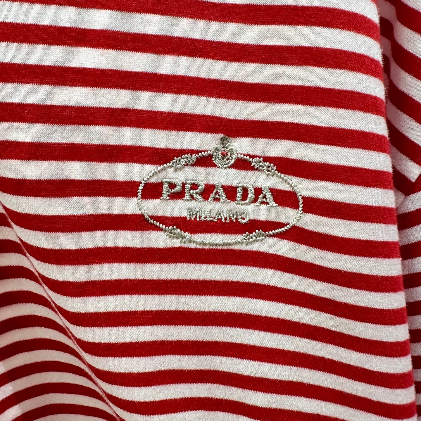 Prada Prada apr723 striped slogan embroidery short Polo shirt Size M / US 6-8 / IT 42-44 - 6 Thumbnail