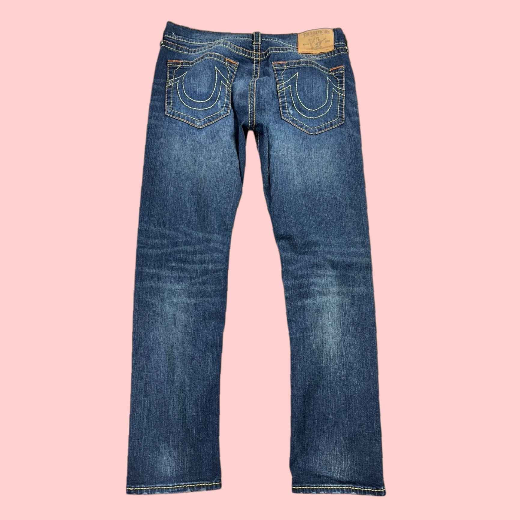 VINTAGE True Religion Jeans Mens 36x32 Straight Fit Denim Cotton