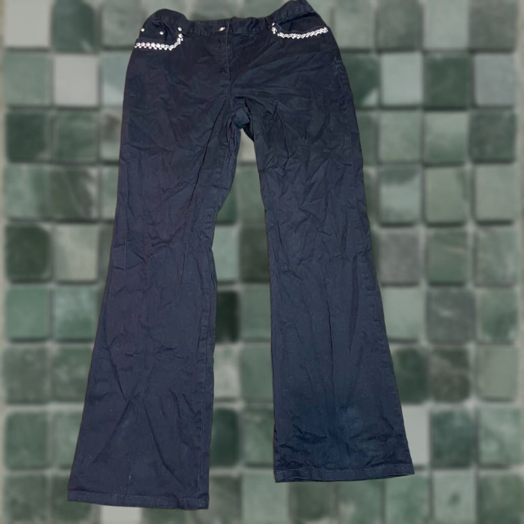 Vintage RUBY Rd. Jeans Women Size 8P Petite Black Cotton Spandex Stretch Straight 8P Womens Jeans Black Cotton Spandex Petites Size 30" / US 8 / IT 44 - 1 Thumbnail