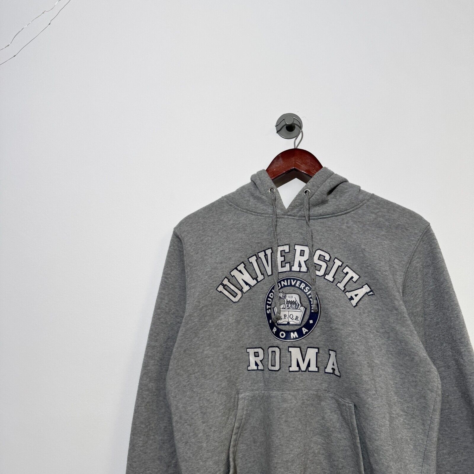 Vintage Vintage Unisex Gray Cotton Hoodie Size S University of Roma Size US S / EU 44-46 / 1 - 5 Thumbnail