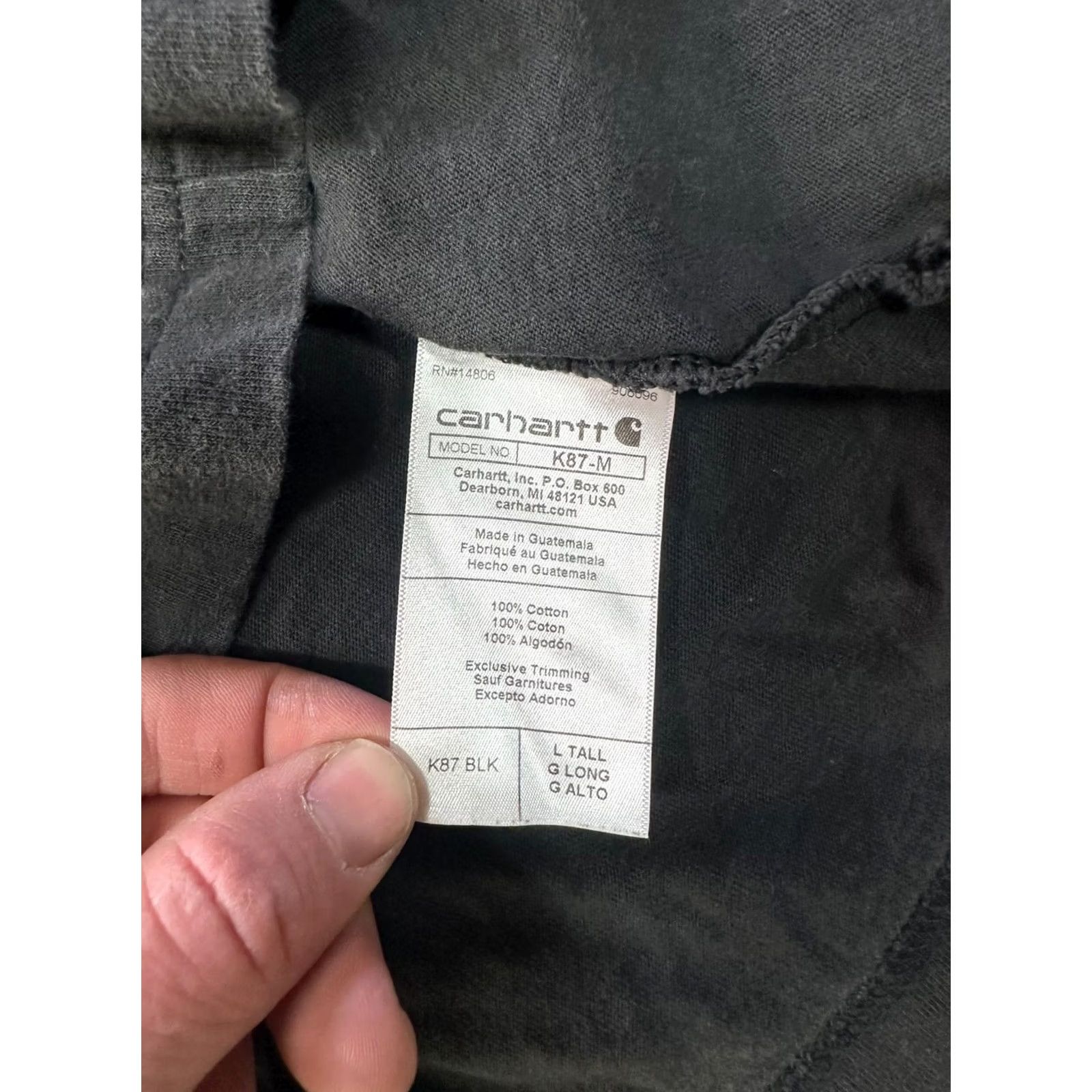Carhartt VINTAGE Carhartt Shirt Mens Large Tall Patch Pocket Black Carhartt Original Fit 00s Shirt Mens Big & Tall Short Sleeve Crew Neck Cotton Knit Workwear Size US L / EU 52-54 / 3 - 4 Thumbnail