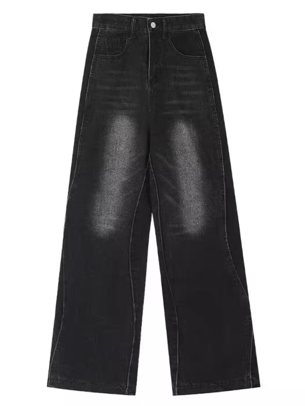 Japanese Brand × Jean Street washed and distressed wide leg jeans Size US 31 - 2 Thumbnail