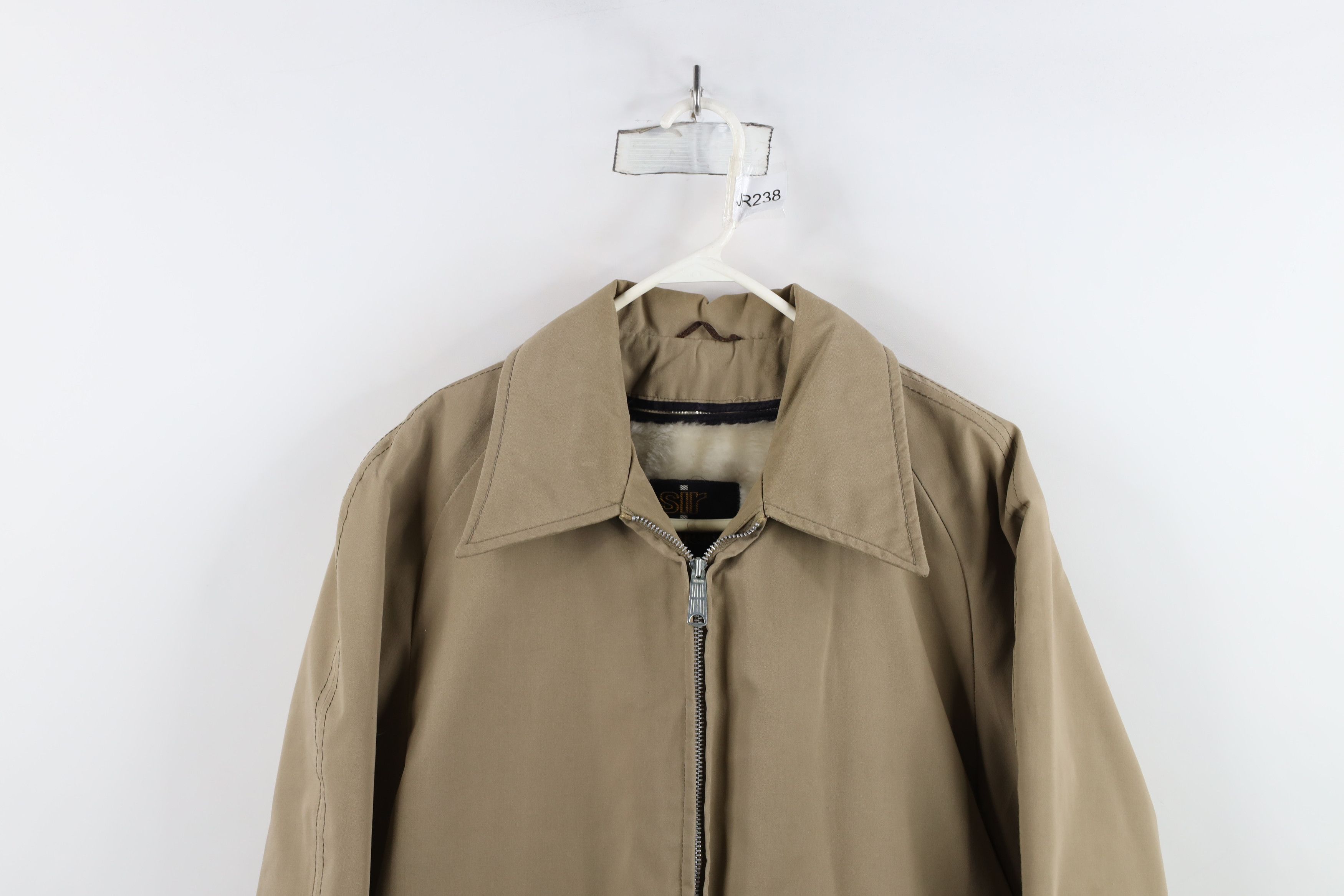 Vintage Vintage 70s Streetwear Lined Zip Collared Jacket Beige USA Size US L / EU 52-54 / 3 - 2 Thumbnail