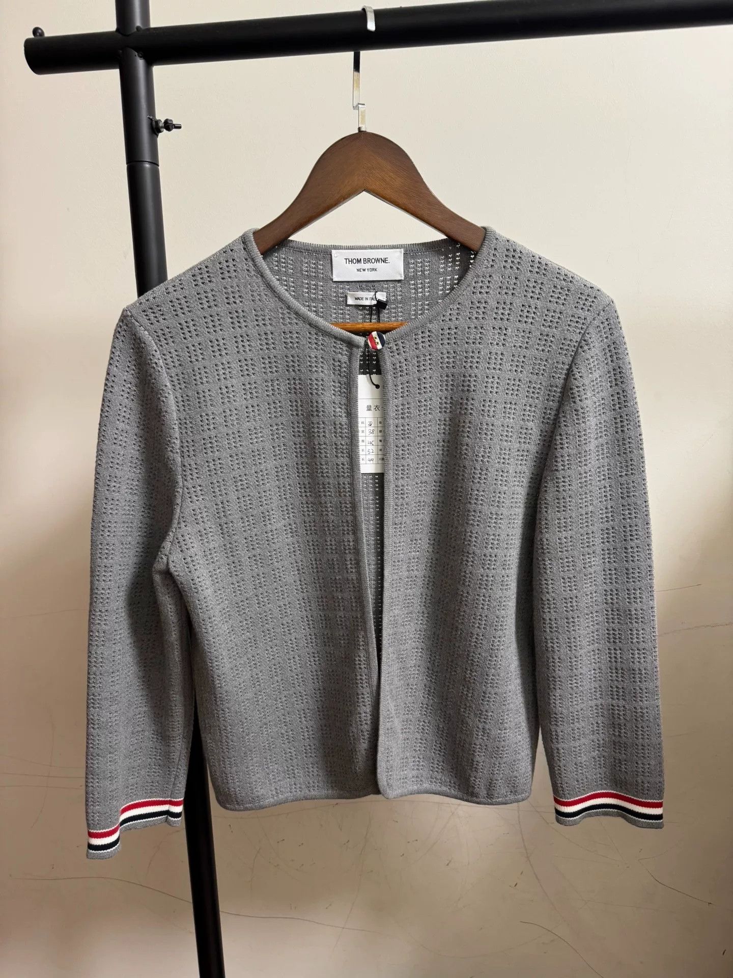 Thom Browne Gray Knit Cardigan Size 38