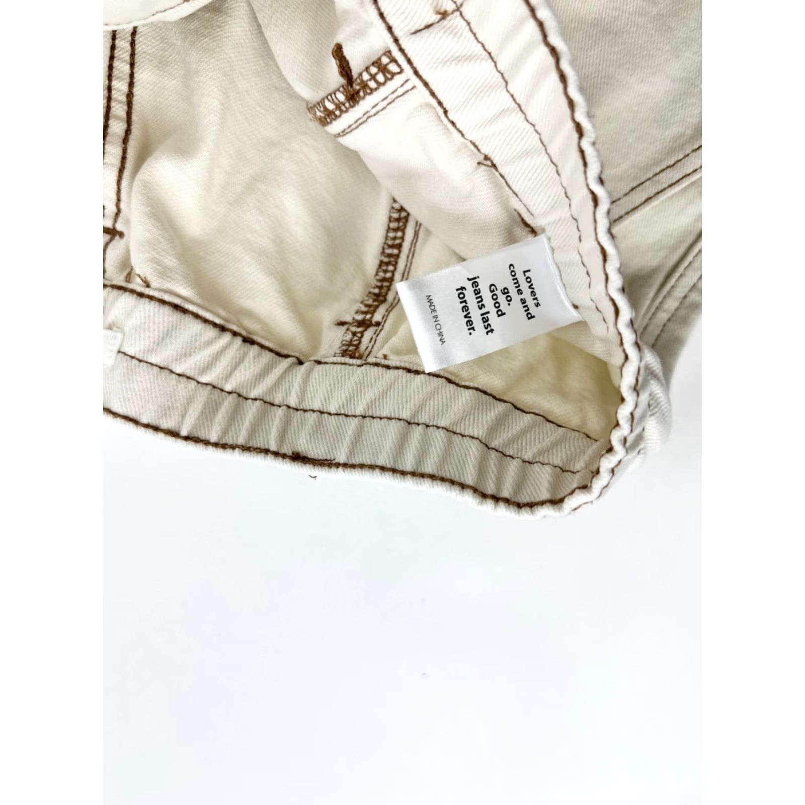 Pacsun PacSun Pants Womens Large Ivory Cargo Pocket Double Stitch Comfort Elastic Waist Pants Size 36" / US 14 / IT 50 - 4 Thumbnail