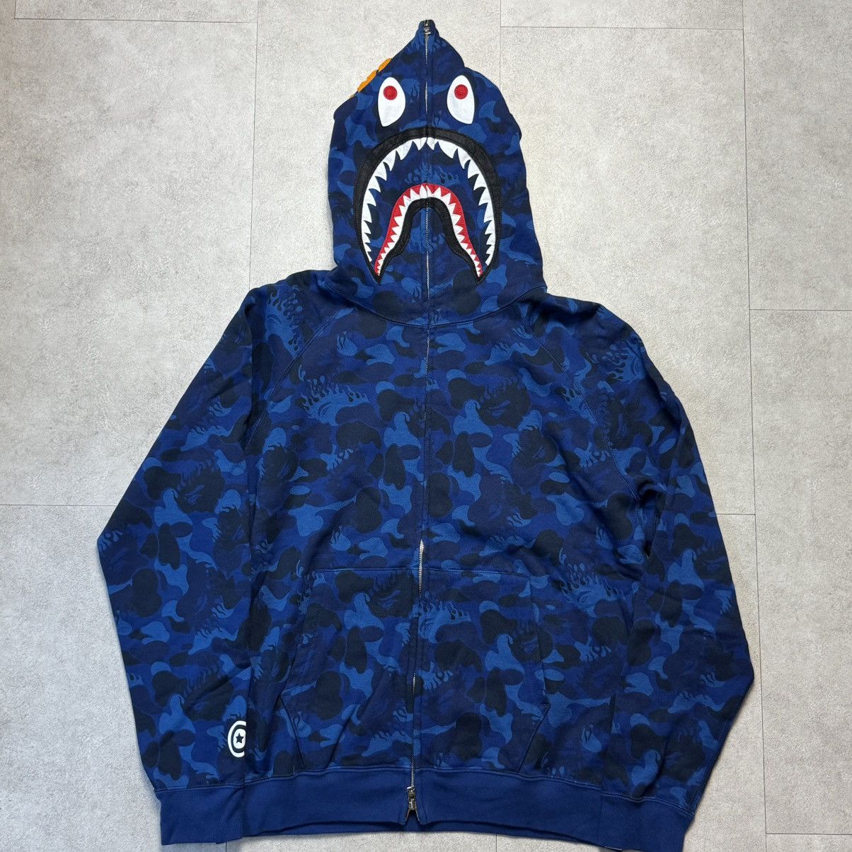 Bape Fire Camo Full Zip Shark Hoodie