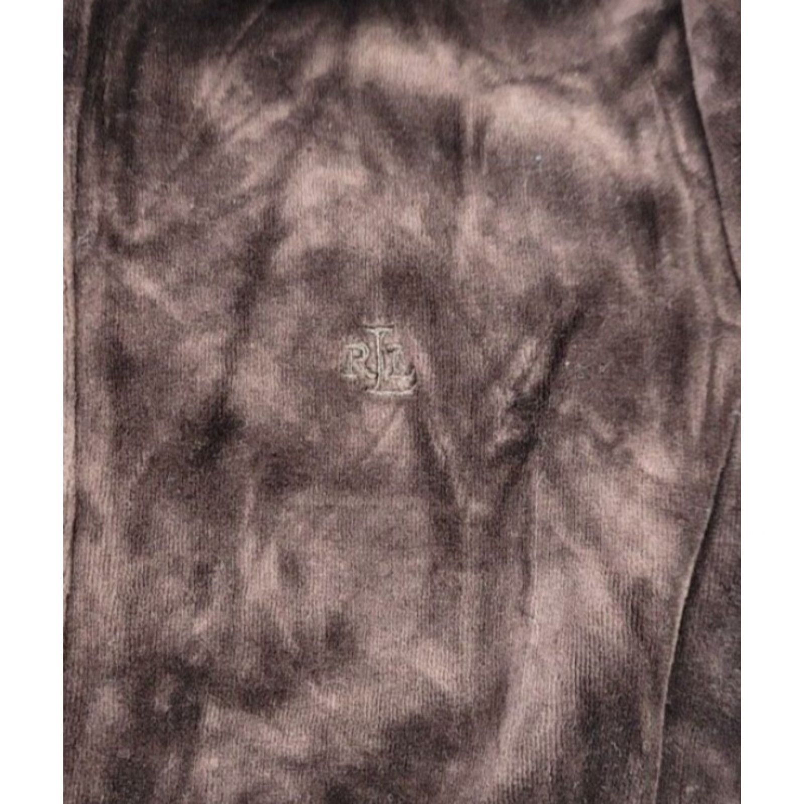 Ralph Lauren VINTAGE Lauren Ralph Lauren P/S Velour Track Jacket Brown Gold Snaps Button Mock Neck Size S / US 4 / IT 40 - 5 Thumbnail