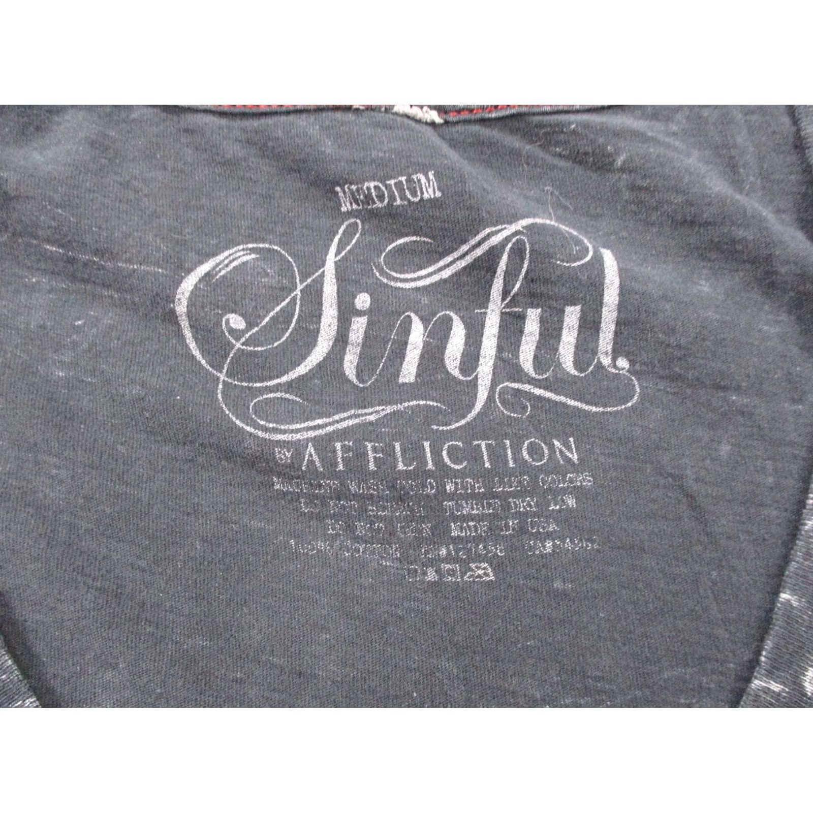 Affliction Affliction Shirt Womens M Black Heart Wings Graphic Forever Femme Fatale Biker Size M / US 6-8 / IT 42-44 - 6 Thumbnail