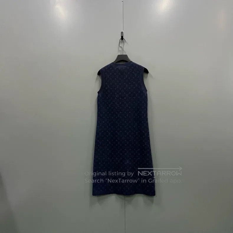 Louis Vuitton Louis Vuitton Navy blue full-print presbyopic knit sleevel Size L / US 10 / IT 46 - 2 Thumbnail