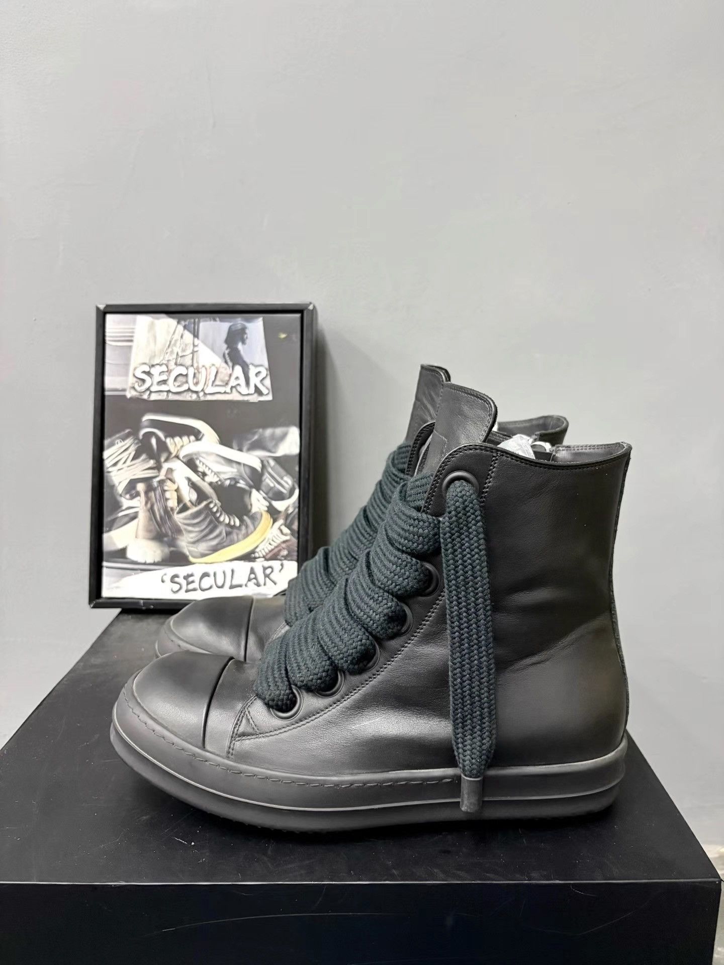Rick Owens Rick Owens Mainline 24SS Black Warrior High-Top Sneakers K34 Size US 8 / EU 41 - 2 Thumbnail