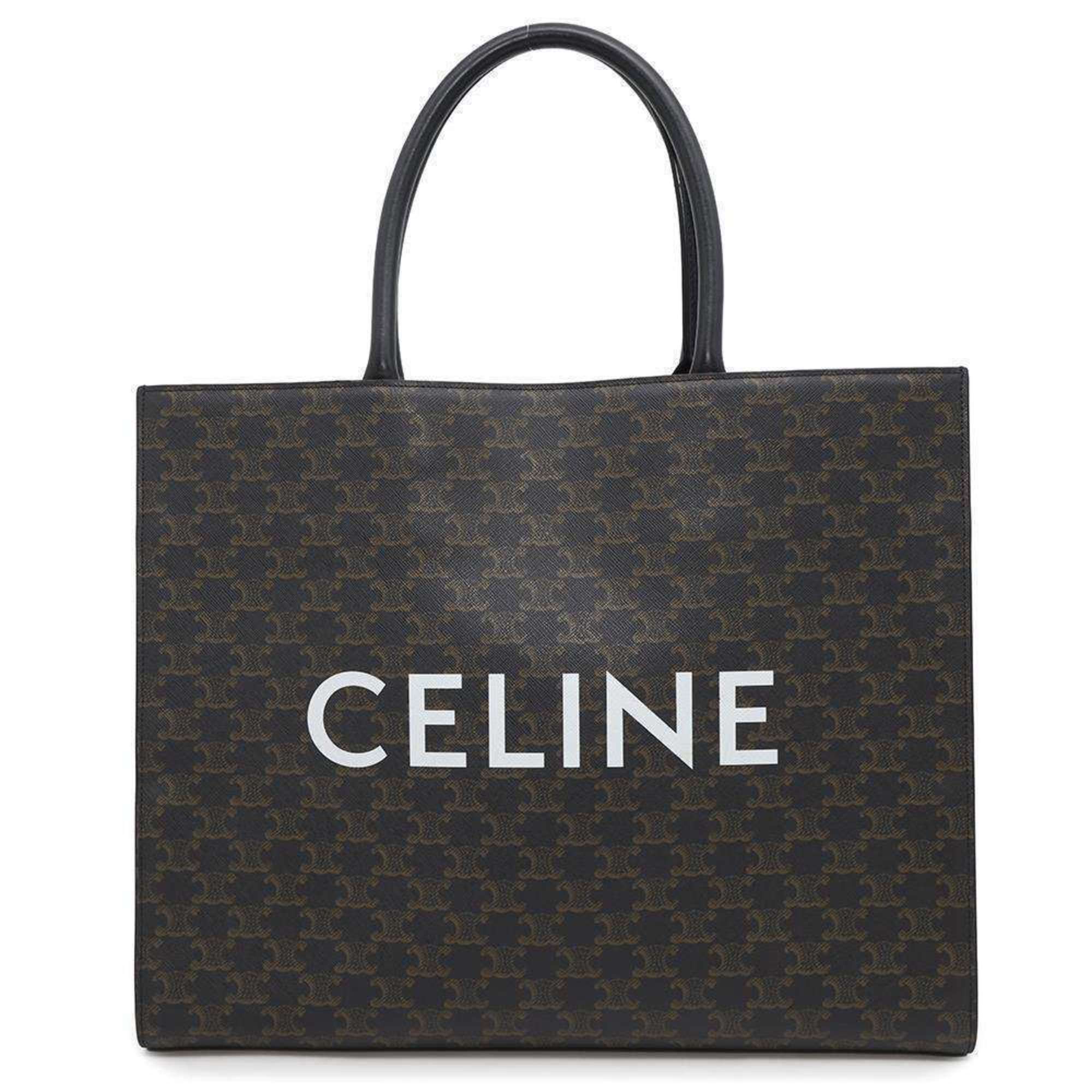 Celine Tote Bag Horizontal Cabas Triomphe Leather 197012Cim.38Si Celine Black, Women's