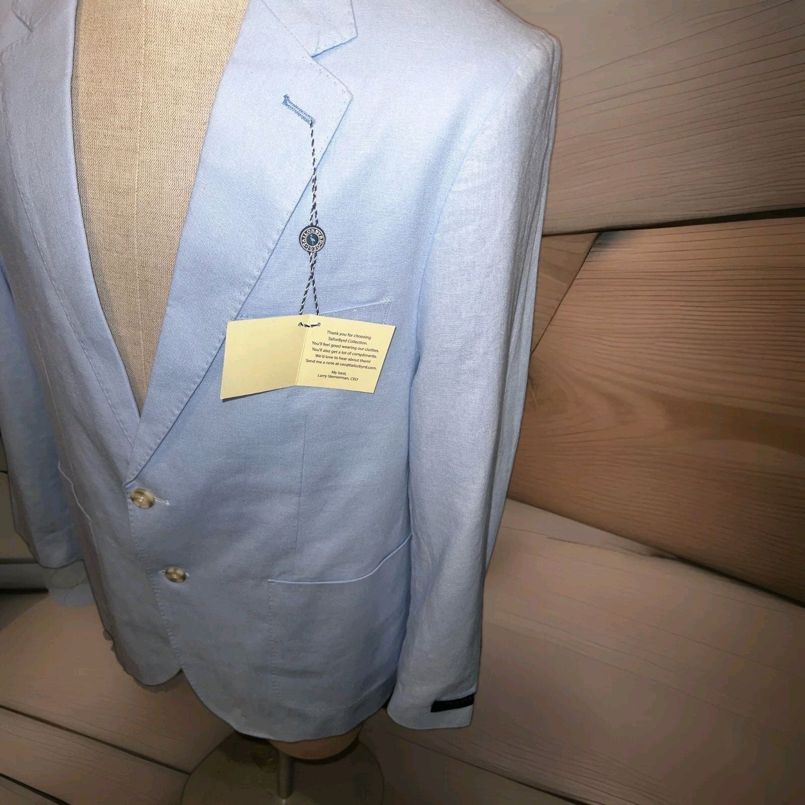 Tailorbyrd Tailorbyrd Collection Light Blue Blazer Jacket Size 44R Size 44R - 5 Thumbnail