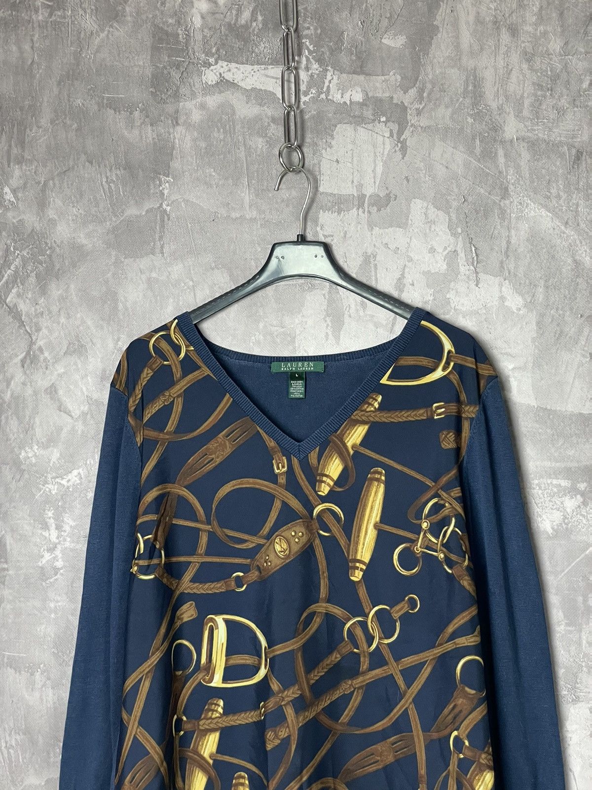Ralph Lauren Ralph Lauren Belts Printed Longsleeve Pullover Jumper Size L / US 10 / IT 46 - 2 Thumbnail