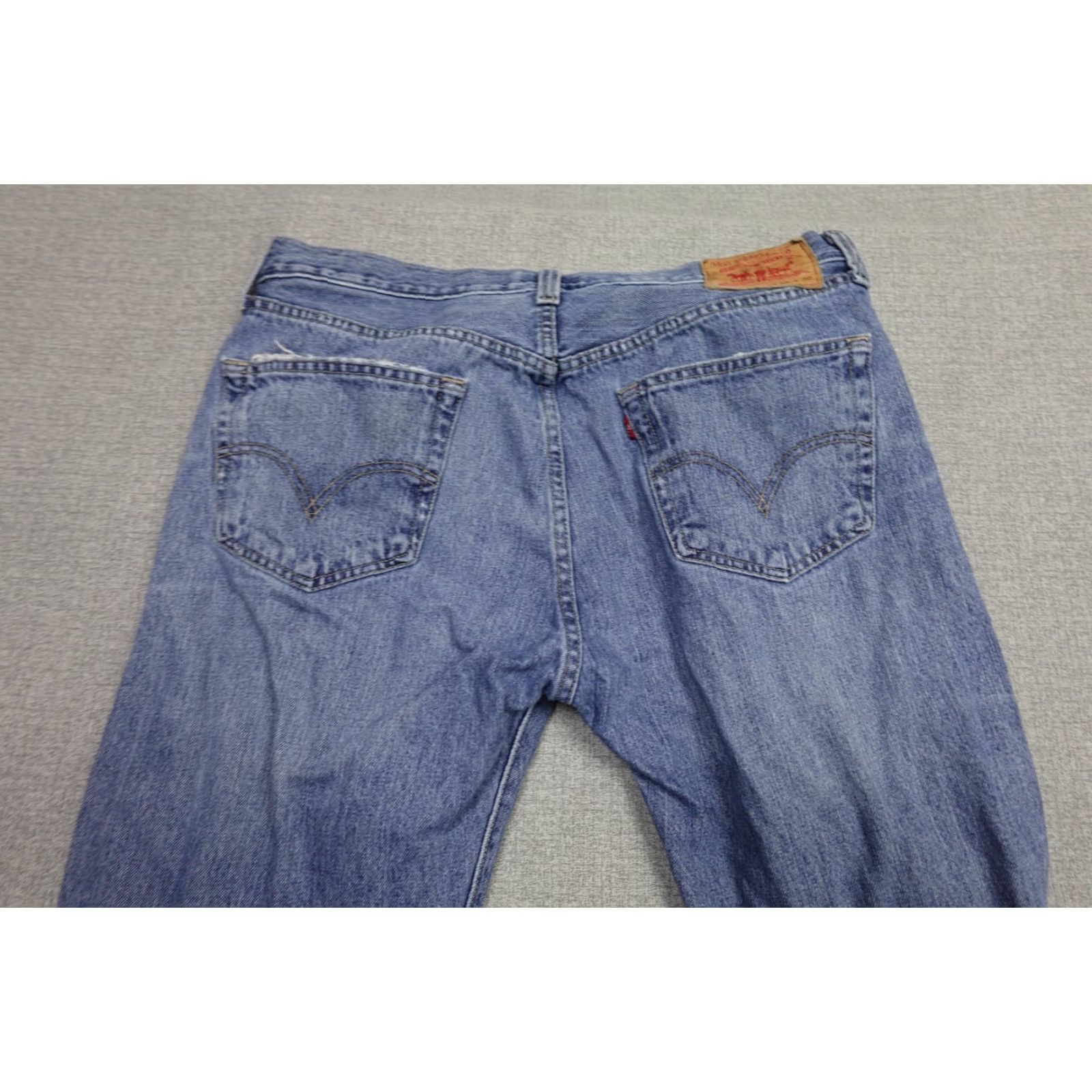 Levi's Levi's 501 Jeans Men 36x30 Blue Regular Fit Dark Wash Button Fly Straight Western Size US 36 / EU 52 - 5 Thumbnail