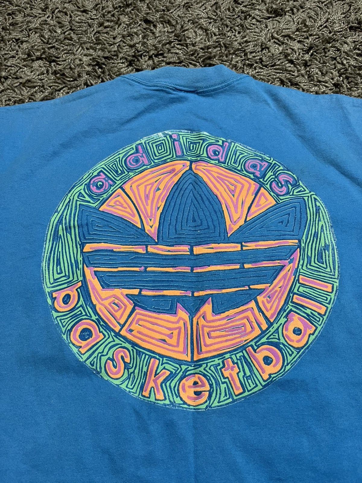 Adidas RARE 😍 ADIDAS BASKETBALL VINTAGE 1990’s COTTON USA T-SHIRT Size US L / EU 52-54 / 3 - 2 Thumbnail