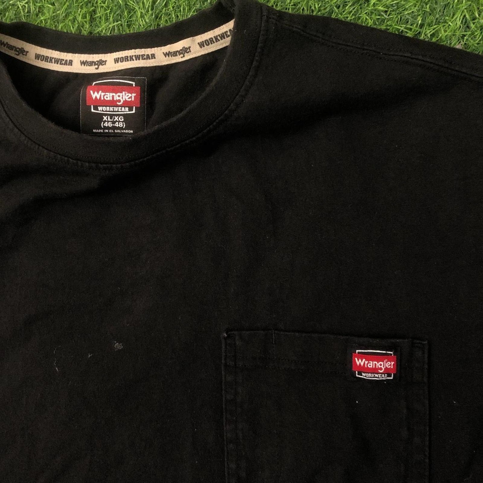 Wrangler Men’s Black Vintage Wrangler Front Pocket Work Wear Tee Size US XL / EU 56 / 4 - 3 Thumbnail