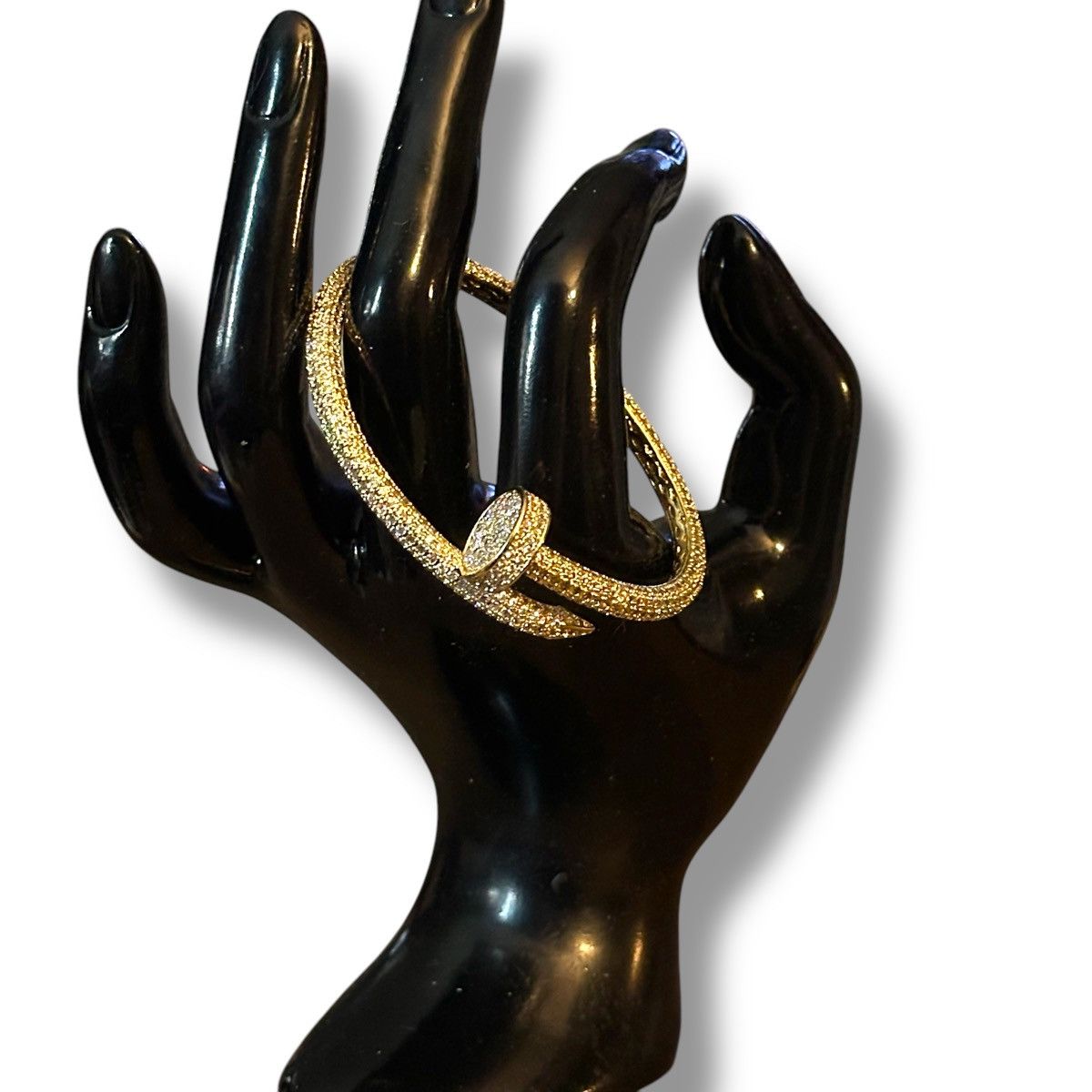 Other Gold tone paved wrapped nail bangle bracelet Size ONE SIZE - 2 Thumbnail