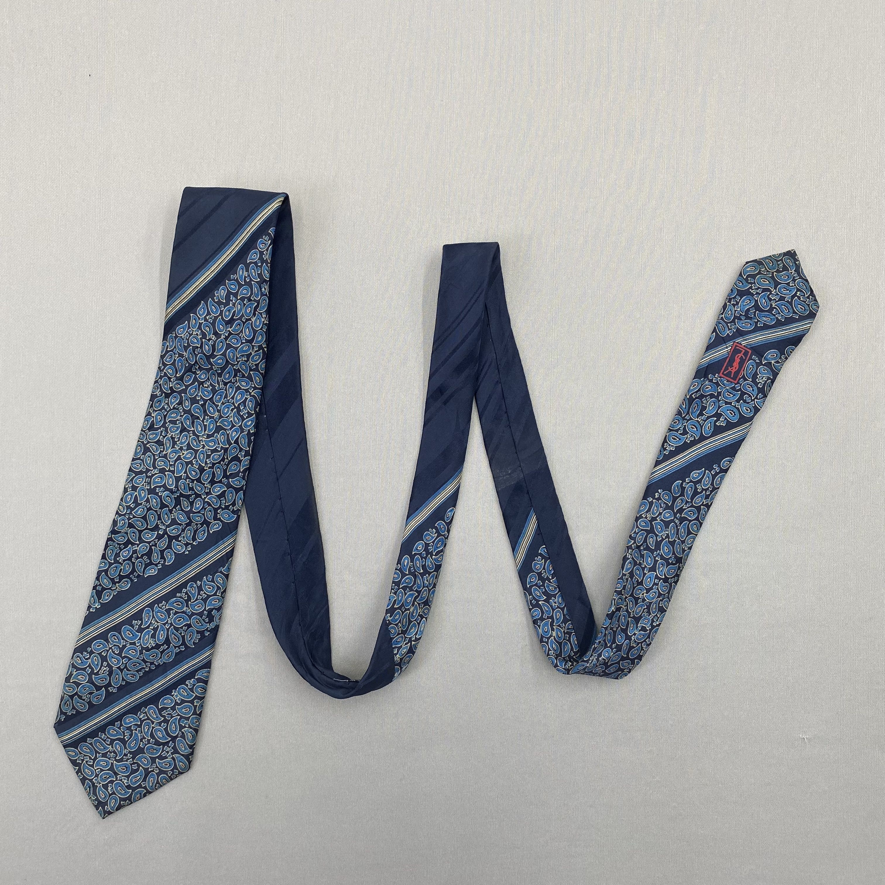 Japanese Brand Vintage Yves Saint Laurent SILK Necktie Cravate Pure Silk Size ONE SIZE - 5 Thumbnail
